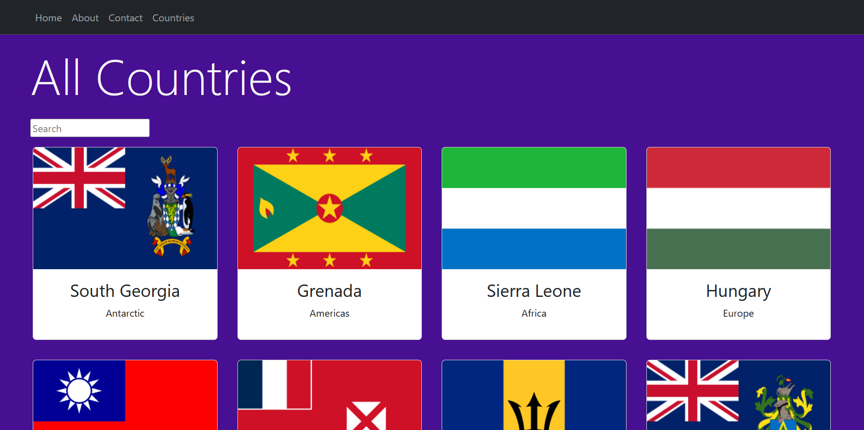 Countries Screenshot